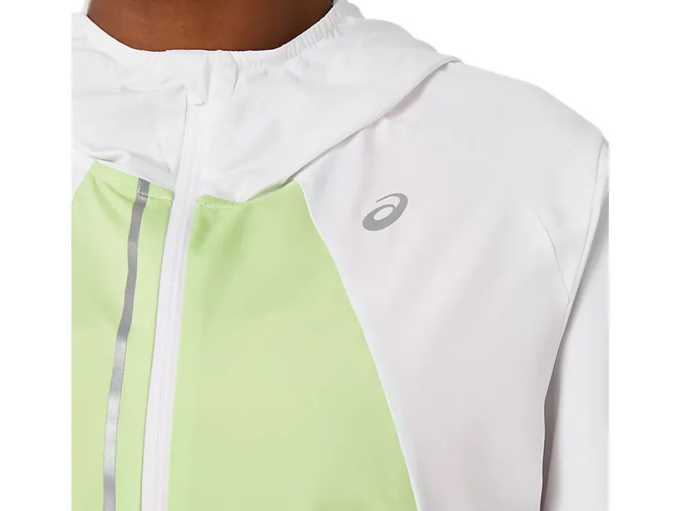 Online ASICS LITE-SHOW JACKET Brilliant White/Lime Green