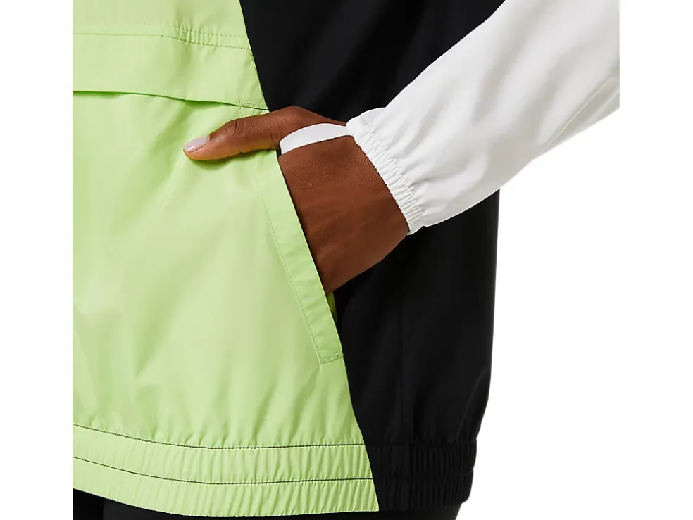 Online ASICS LITE-SHOW JACKET Brilliant White/Lime Green
