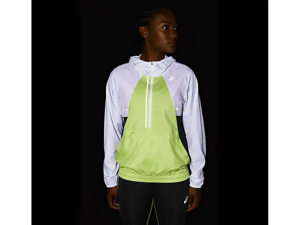 Online ASICS LITE-SHOW JACKET Brilliant White/Lime Green