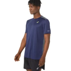 Clearance ASICS LITE-SHOW MESH SHORT SLEEVE TOP Peacoat/Carrier Grey
