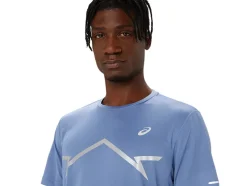 Fashion ASICS LITE-SHOW SHORT SLEEVE TOP Denim Blue