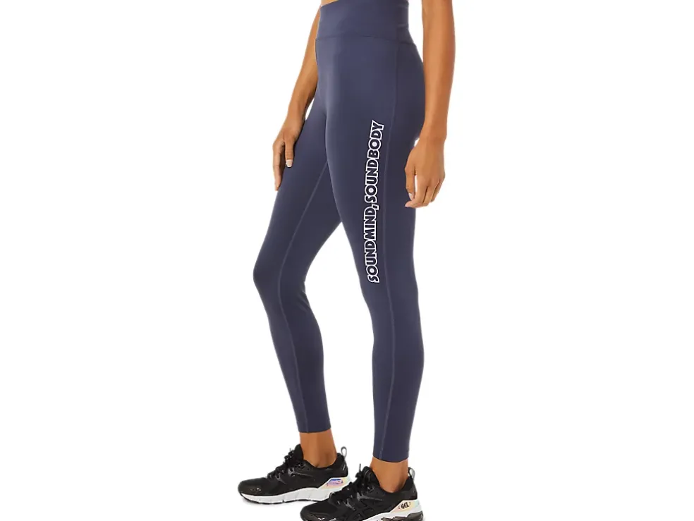 Shop ASICS LOGO GRAPHIC TIGHT Indigo Fog