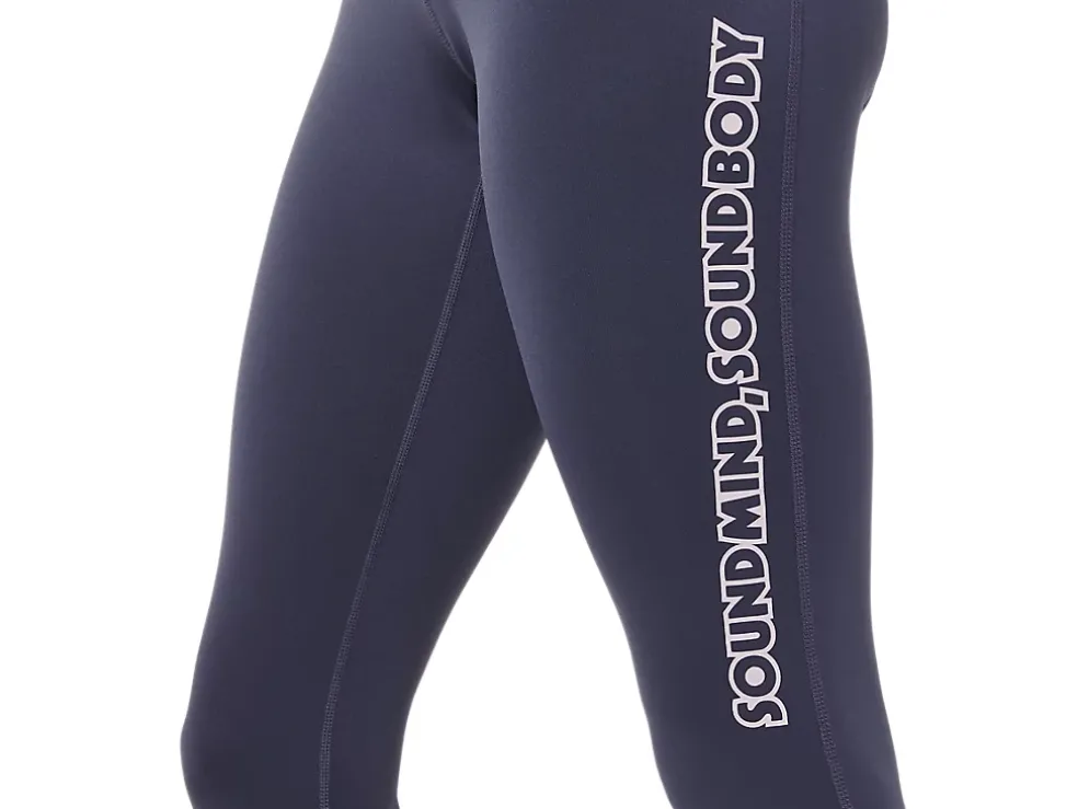 Shop ASICS LOGO GRAPHIC TIGHT Indigo Fog
