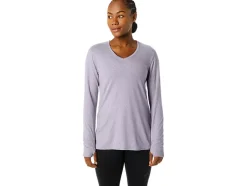 Hot ASICS LONG SLEEVE HEATHER TOP Dusk Violet Heather