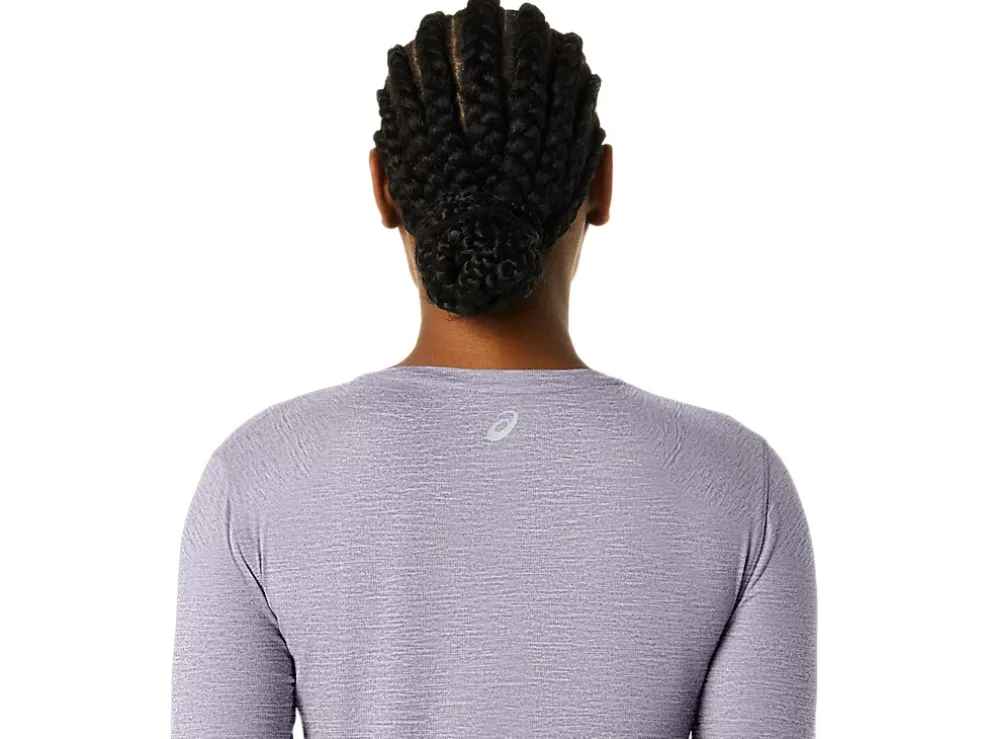 Hot ASICS LONG SLEEVE HEATHER TOP Dusk Violet Heather