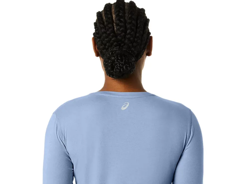Discount ASICS LONG SLEEVE HEATHER TOP Blue Bliss Heather