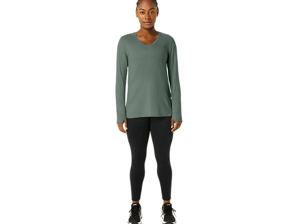 Clearance ASICS LONG SLEEVE HEATHER TOP Ivy Heather
