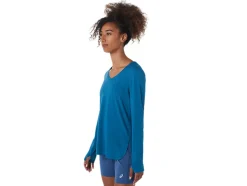 Sale ASICS LONG SLEEVE HEATHER TOP Deep Sea Teal Heather