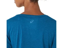 Sale ASICS LONG SLEEVE HEATHER TOP Deep Sea Teal Heather