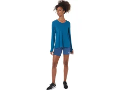 Sale ASICS LONG SLEEVE HEATHER TOP Deep Sea Teal Heather