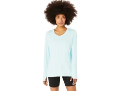 Best Sale ASICS LONG SLEEVE HEATHER TOP Aquamarine Heather