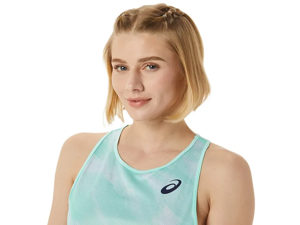 New ASICS MATCH GRAPHIC TANK Fresh Ice