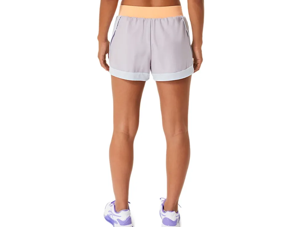 New ASICS MATCH SHORT Dusk Violet/Orange Pop