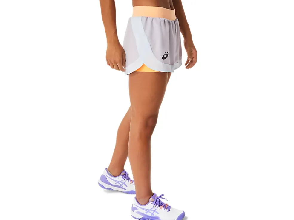 New ASICS MATCH SHORT Dusk Violet/Orange Pop