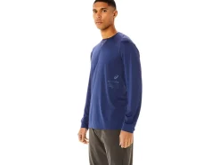 Flash Sale ASICS MEN ACTIBREEZE COOLING JACQUARD LONG SLEEVE TOP Deep Ocean