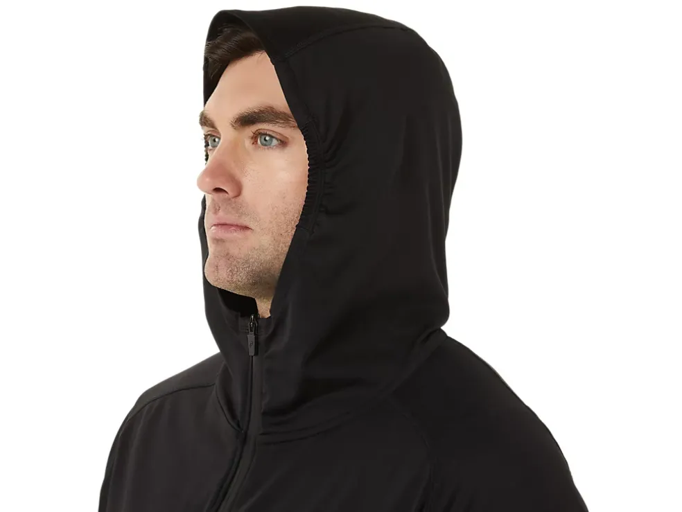 Hot ASICS MEN ACTIBREEZE JACQUARD BRUSHED KNIT JACKET Performance Black