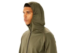 Shop ASICS MEN ACTIBREEZE JACQUARD BRUSHED KNIT JACKET Mantle Green