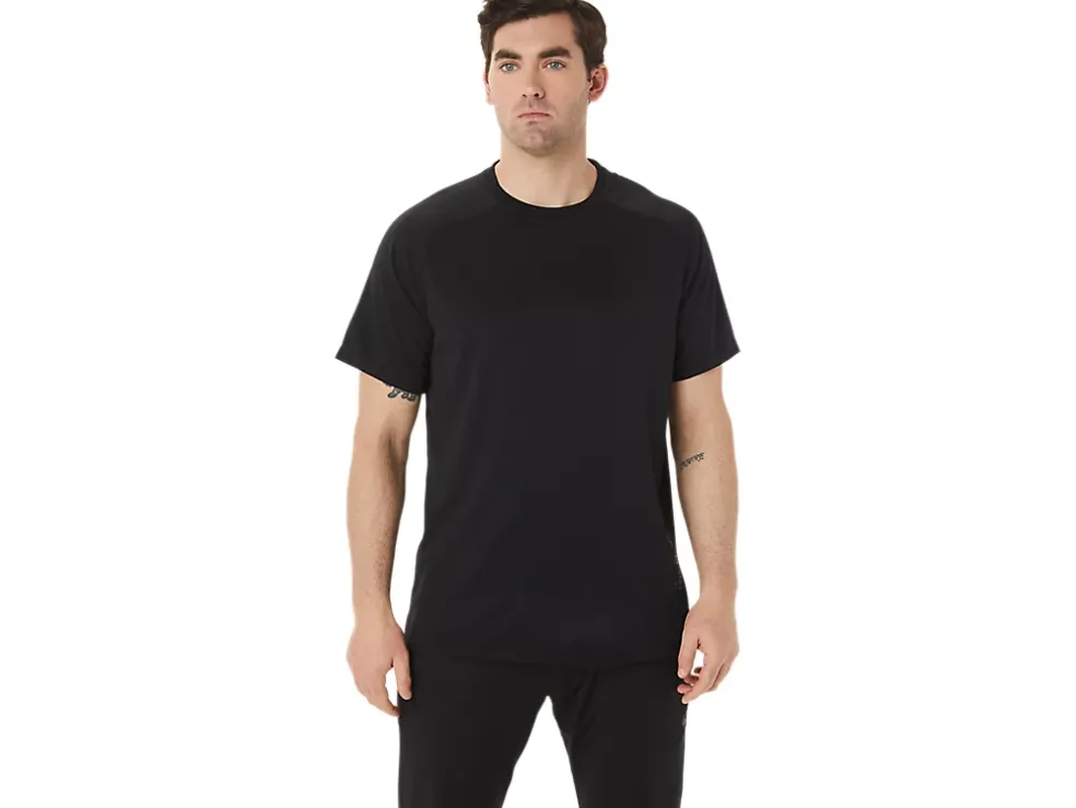 Cheap ASICS MEN ACTIVE SHORT SLEEVE TOP Performance Black