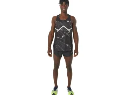 Shop ASICS MEN CJ-LINE LIGHT SINGLET Performance Black/Whisper Green