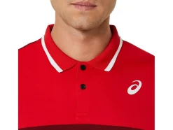 New ASICS MEN COURT POLO SHIRT Beet Juice/Classic Red