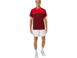 New ASICS MEN COURT POLO SHIRT Beet Juice/Classic Red