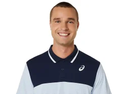 Sale ASICS MEN COURT POLO SHIRT Soft Sky/Midnight