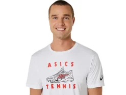 Discount ASICS MEN COURT SHOES GRAPHIC TEE Brilliant White