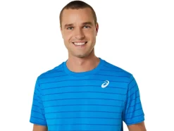 Sale ASICS MEN COURT STRIPE SHORT SLEEVE TOP Directoire Blue
