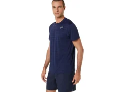 Outlet ASICS MEN COURT STRIPE SHORT SLEEVE TOP Midnight