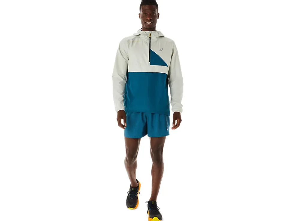Clearance ASICS MEN FUJITRAIL ANORAK Ink Teal/Light Sage