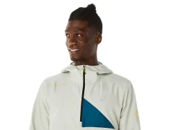 Clearance ASICS MEN FUJITRAIL ANORAK Ink Teal/Light Sage