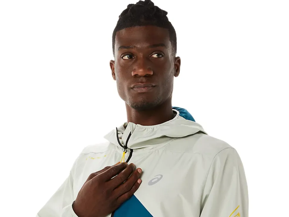 Clearance ASICS MEN FUJITRAIL ANORAK Ink Teal/Light Sage