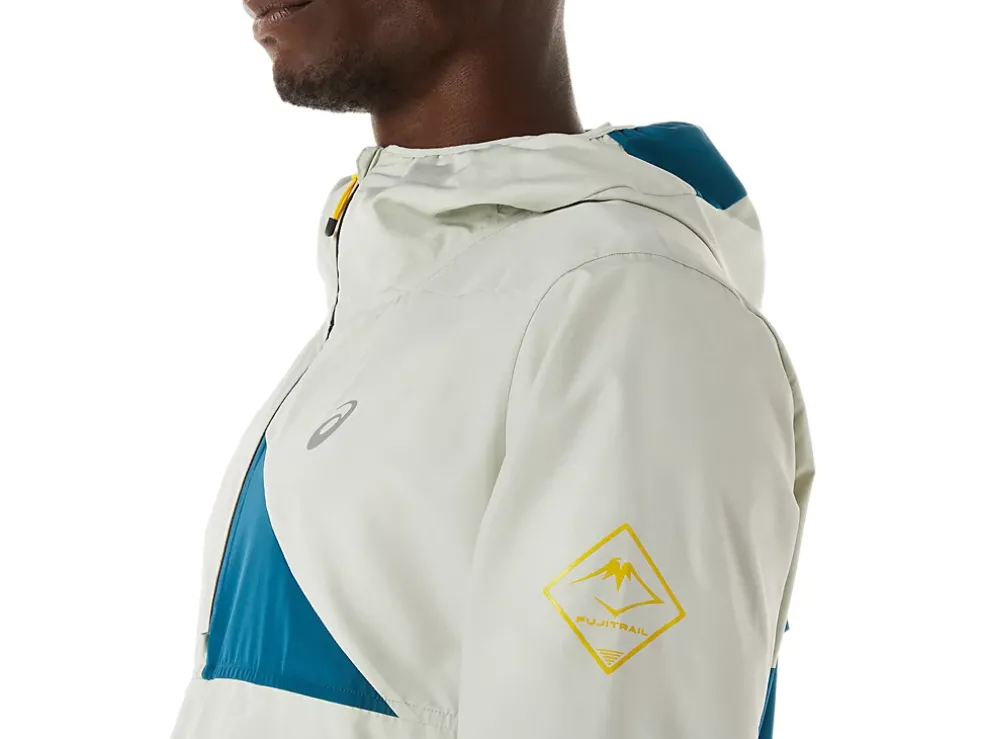Clearance ASICS MEN FUJITRAIL ANORAK Ink Teal/Light Sage
