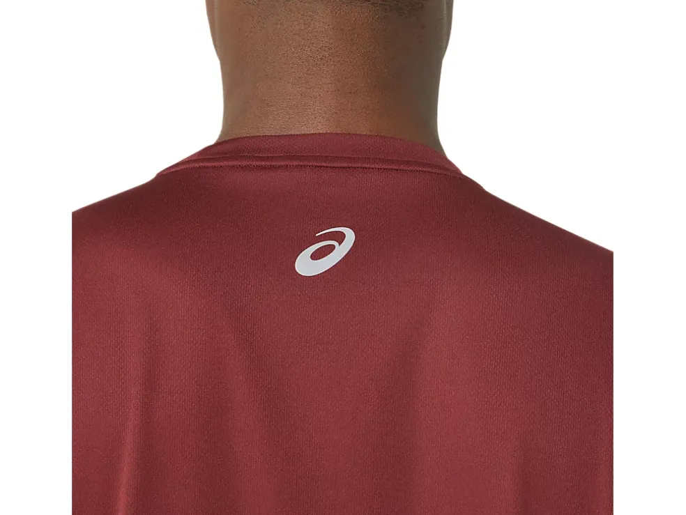 Cheap ASICS MEN FUJITRAIL LOGO LONG SLEEVE TOP Antique Red/Performance Black/Br Orange