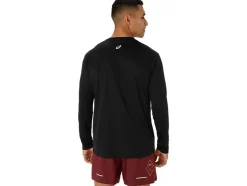 Cheap ASICS MEN FUJITRAIL LOGO LONG SLEEVE TOP Performance Black/Antique Red/Neon Lime