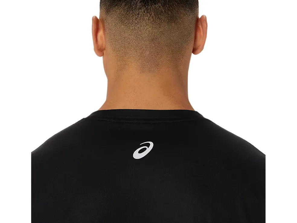 Cheap ASICS MEN FUJITRAIL LOGO LONG SLEEVE TOP Performance Black/Antique Red/Neon Lime