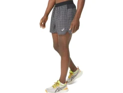 Store ASICS MEN FUJITRAIL LOGO SHORT Performance Black/Lime Zest