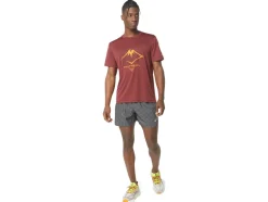 Store ASICS MEN FUJITRAIL LOGO SHORT Performance Black/Lime Zest