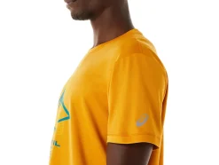 Online ASICS MEN FUJITRAIL LOGO SHORT SLEEVE TOP Sandstorm