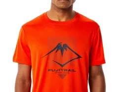Discount ASICS MEN FUJITRAIL LOGO SHORT SLEEVE TOP Cherry Tomato
