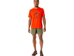 Discount ASICS MEN FUJITRAIL LOGO SHORT SLEEVE TOP Cherry Tomato