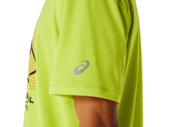 Discount ASICS MEN FUJITRAIL LOGO SHORT SLEEVE TOP Neon Lime/Br.Orange/Performance Black