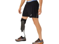 Discount ASICS MEN FUJITRAIL SHORT Performance Black/Blue Harmony