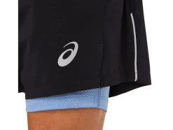 Discount ASICS MEN FUJITRAIL SHORT Performance Black/Blue Harmony