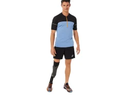 Discount ASICS MEN FUJITRAIL SHORT Performance Black/Blue Harmony