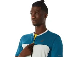 Clearance ASICS MEN FUJITRAIL SHORT SLEEVE TOP Ink Teal/Light Sage
