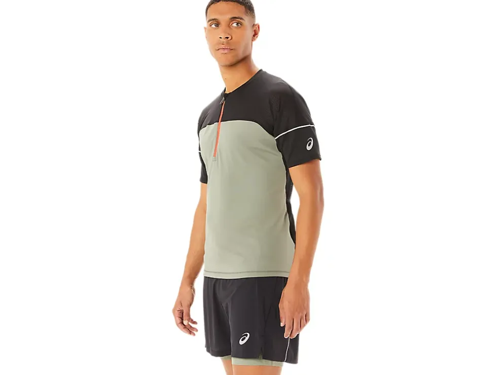 Shop ASICS MEN FUJITRAIL TOP Lichen Green/Performance Black