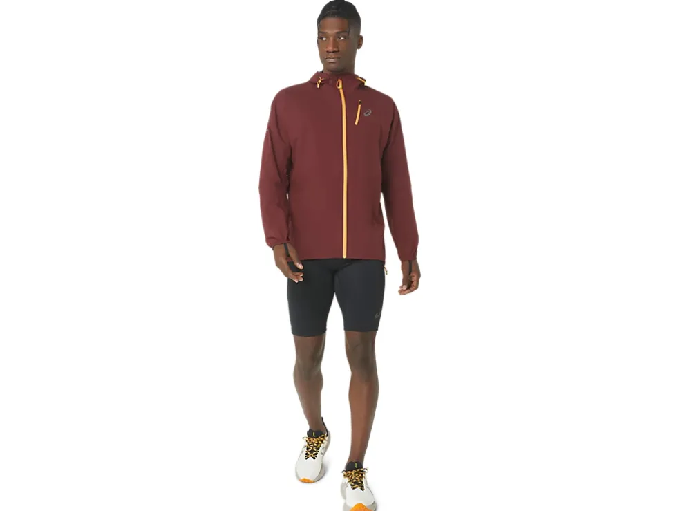 Best Sale ASICS MEN FUJITRAIL WATERPROOF JACKET Antique Red/Bright Orange