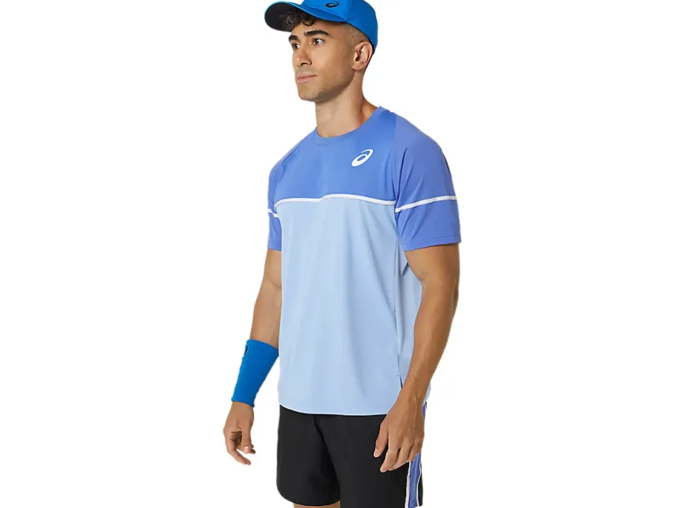 Cheap ASICS MEN GAME SHORT SLEEVE TOP Sapphire