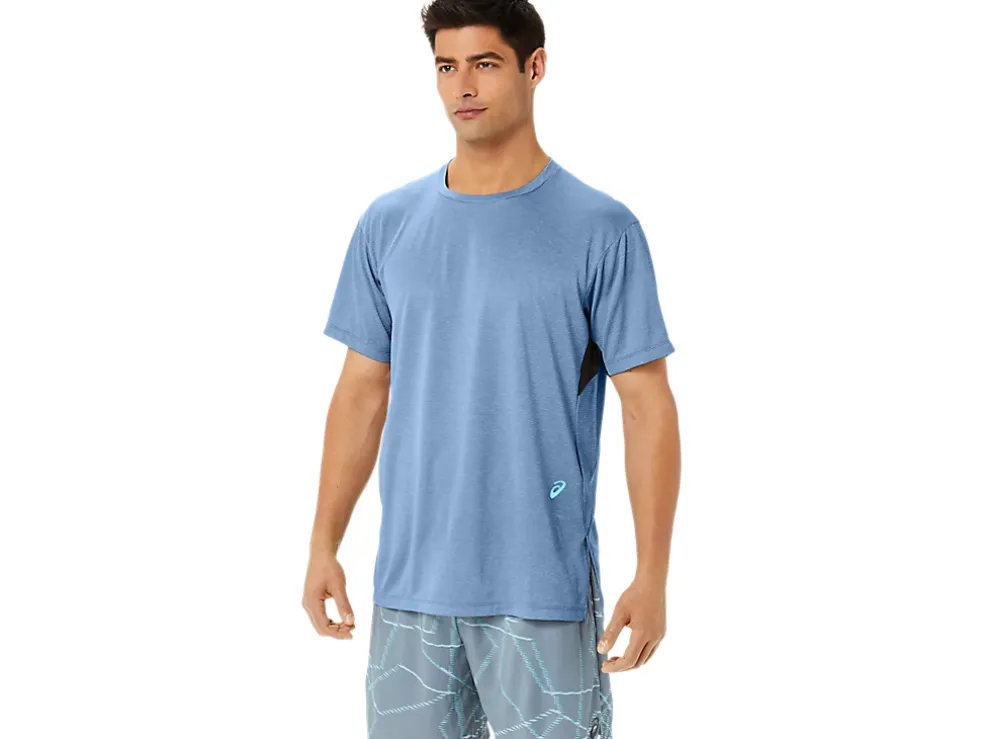 Best ASICS MEN GEL-COOL PRINT SHORT SLEEVE TOP Grand Shark Heather